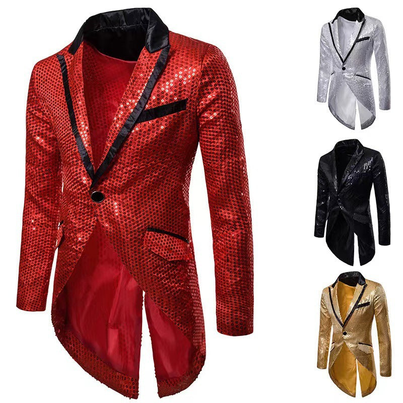 Herren modischer und glänzender Blazer mit schickem Schnitt Echoarchiv