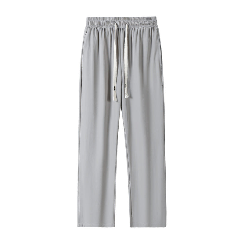 Herren Leichte Relax-Fit-Loungehose aus atmungsaktivem Jersey mit elastischem Tunnelbund, breitem Kordelzug & geripptem Beinabschluss Echoarchiv