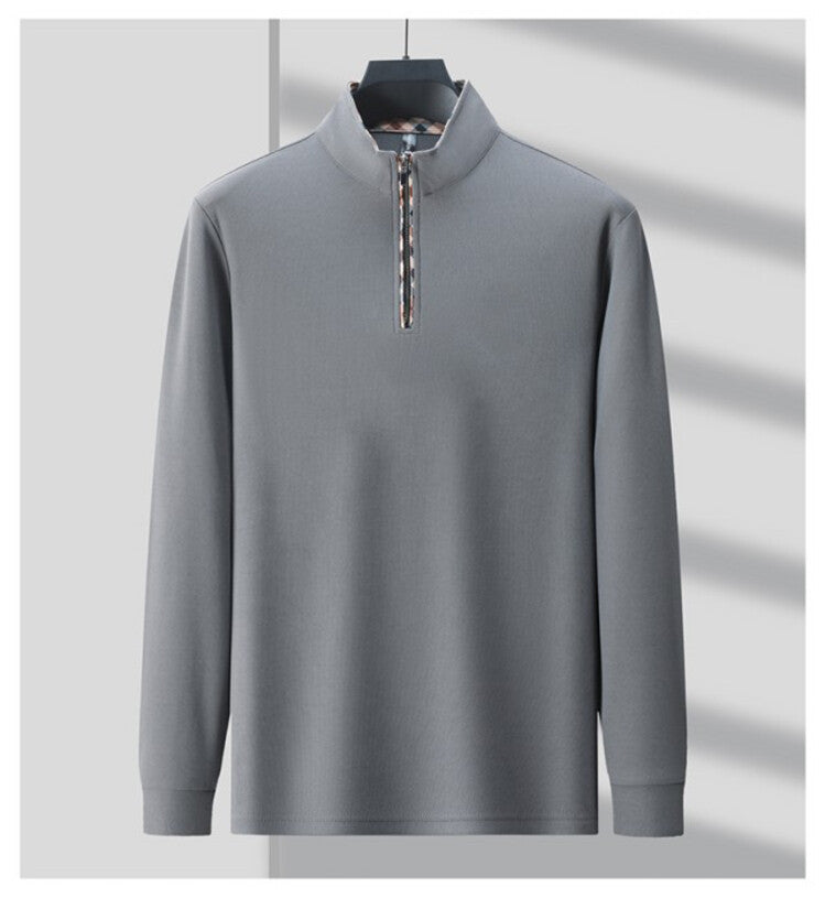 Herren Sportliches Langarmshirt mit Stehkragen und modischem Reißverschluss Echoarchiv
