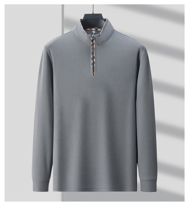 Herren Sportliches Langarmshirt mit Stehkragen und modischem Reißverschluss Echoarchiv