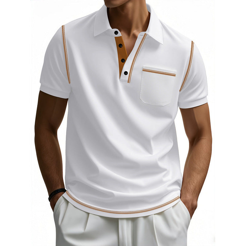 Herren Poloshirt mit modernem Kragen und kontrastierenden Akzenten Echoarchiv