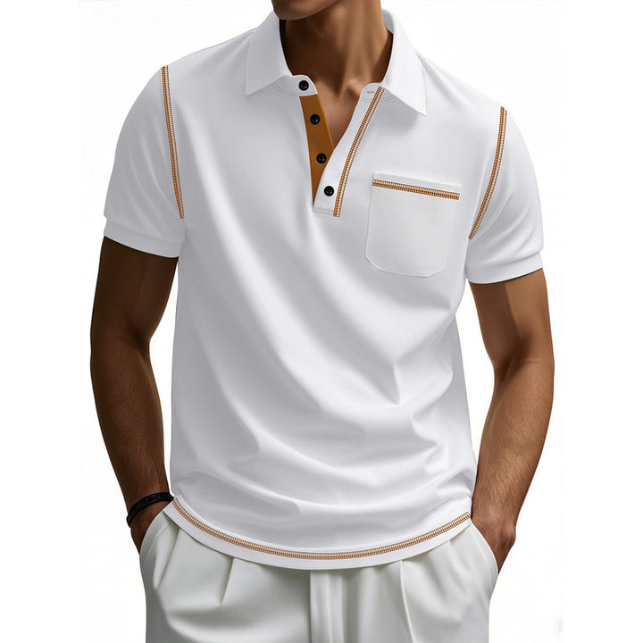 Herren Poloshirt mit modernem Kragen und kontrastierenden Akzenten Echoarchiv