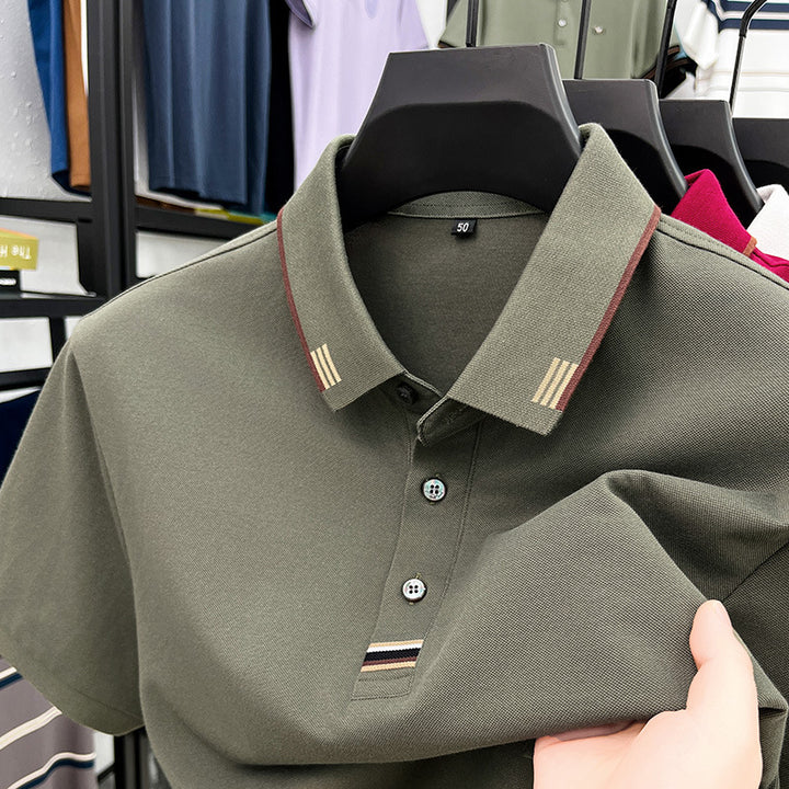 Herren Poloshirt mit strukturierter Piqué-Oberfläche und eleganten Kontrastdetails Echoarchiv