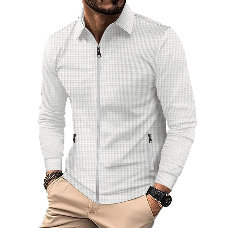 Herren modische Freizeitjacke mit strukturiertem Design und seitlichem Reißverschluss Echoarchiv
