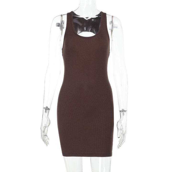Damen figurbetontes Minikleid mit tiefem Ausschnitt und Rippstruktur Echo Archiv