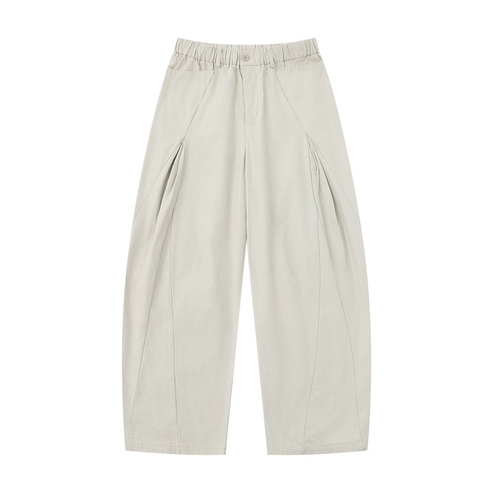 Damen Weite Culotte-Hose mit dekorativen Falten und elastischem Bund Echoarchiv