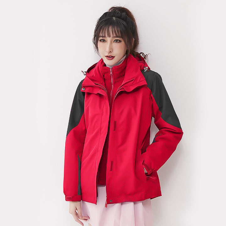 Damen zweilagige Outdoorjacke mit herausnehmbarer Fleece-Innenjacke und winddichter Membran Echoarchiv