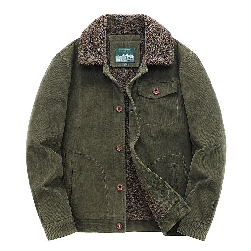 Herren Lässige Cordjacke mit Teddyfutter Echo Archiv 1787797411