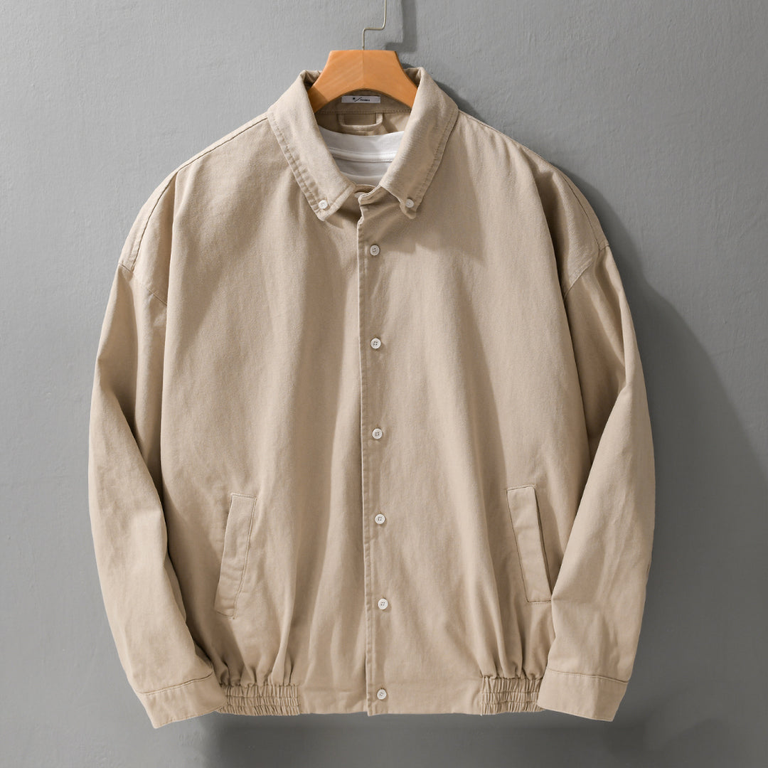 Herren Leichte Baumwoll-Utility-Jacke mit Knopfleiste und elastischem Saum Echoarchiv