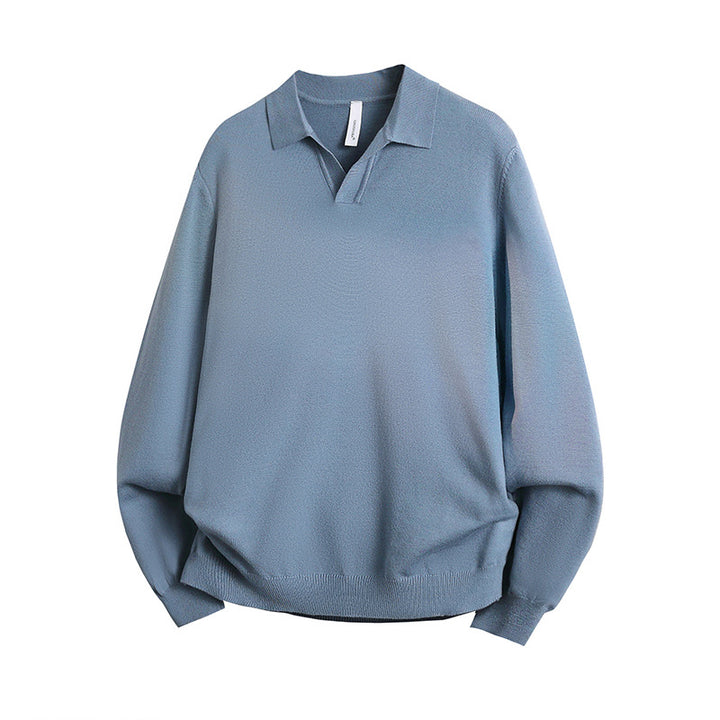 Unisex Oversized Polokragen-Feinstrickpullover mit weitem Schnitt Echoarchiv