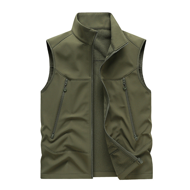 Herren Wasserabweisende Softshell-Weste mit Stehkragen, Reißverschlusstaschen & Atmungsaktivem Futter Echoarchiv