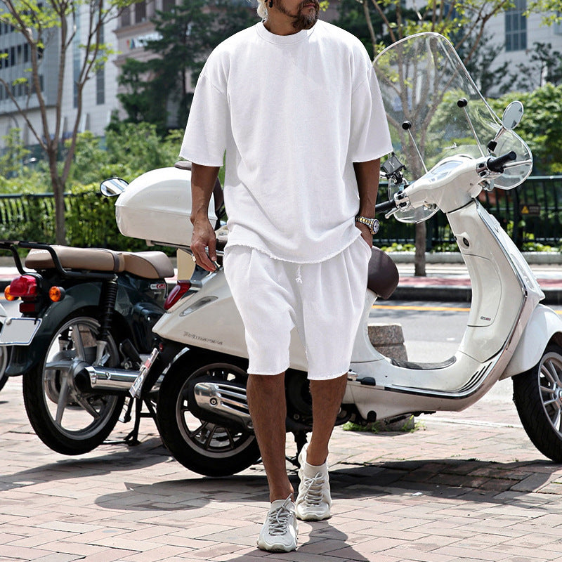Herren lässiges Kurzarm-T-Shirt mit bequemen Sweatshorts Echoarchiv