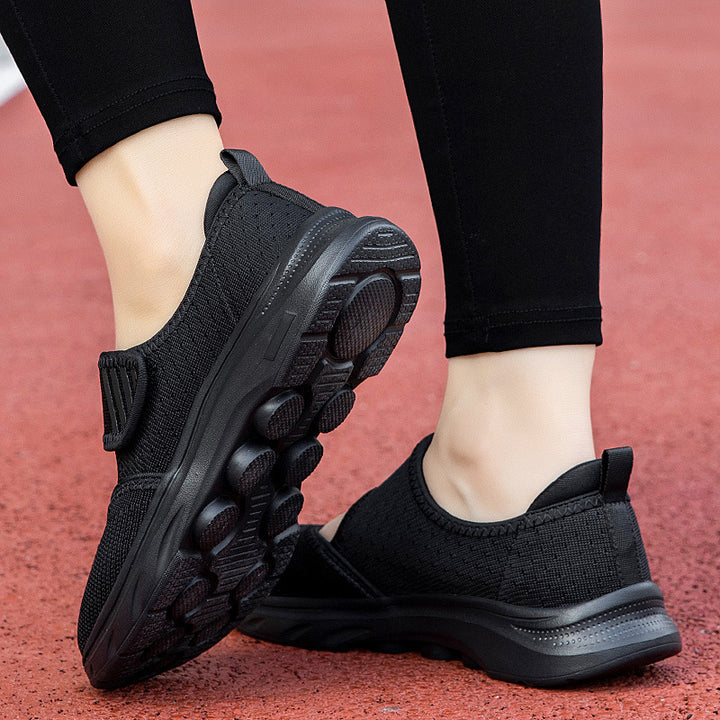 Damen nan Strick-Riemen-Sneaker mit Klettverschluss, gepolstertem Fußbett und stoßdämpfender EVA-Sohle Echo Archiv