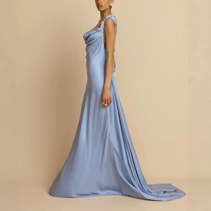 Damen Elegantes Maxikleid mit drapierten Details Echo Archiv
