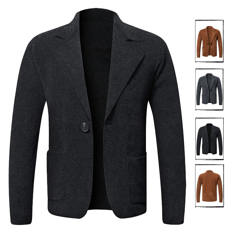 Herren eleganter Strickblazer mit praktischen Taschen Echoarchiv