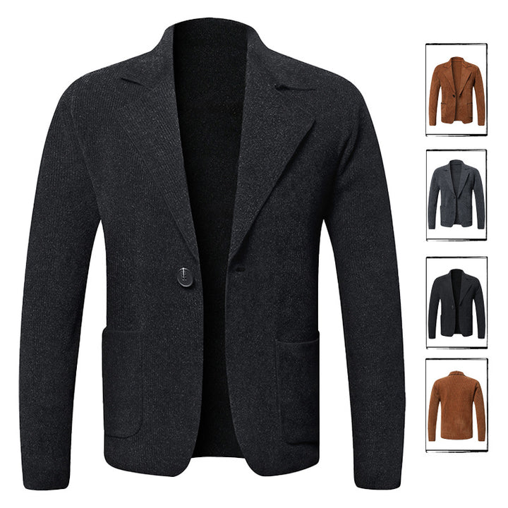 Herren eleganter Strickblazer mit praktischen Taschen Echoarchiv