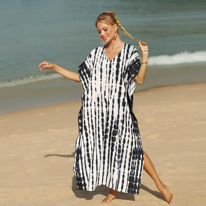 Damen Strandkleid mit modernem Batikmuster und lässigem Schnitt Echo Archiv