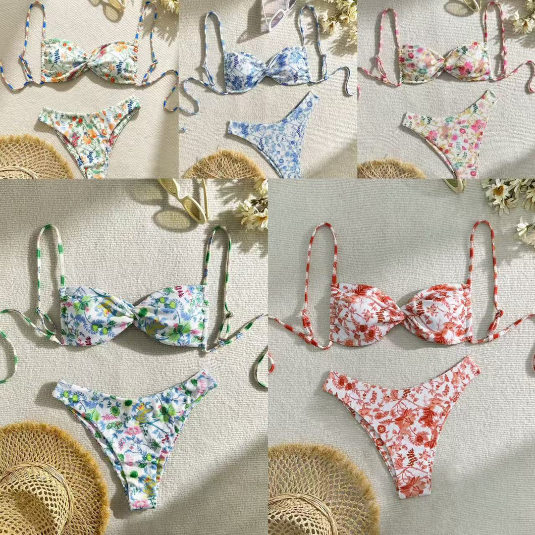 Damen Triangel-Bikini mit floralem Design und verstellbaren Trägern Echo Archiv