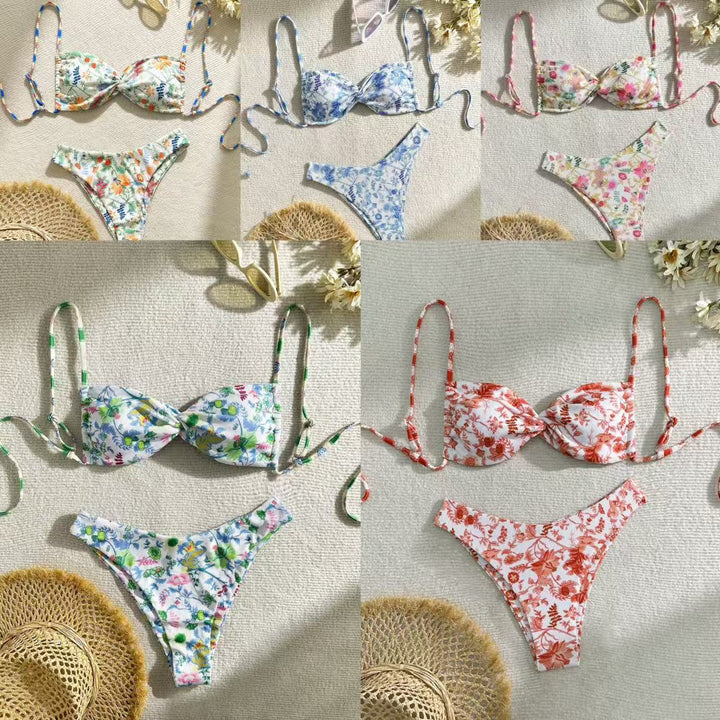 Damen Triangel-Bikini mit floralem Design und verstellbaren Trägern Echo Archiv