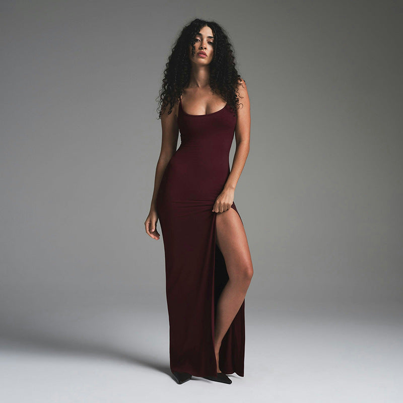 Damen Figurbetontes Maxikleid mit hohem Schlitz Echo Archiv
