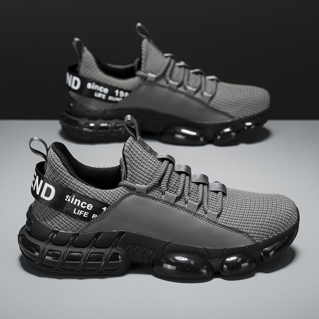 Unisex modische Plateausneaker mit luftgepolsterten Dämpfungspods und gestricktem Komfortoberteil – Norré