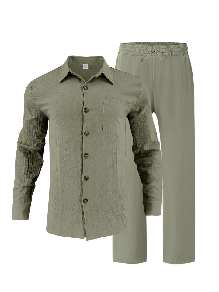 Herren elegante Hemd und Freizeithose Set Echoarchiv