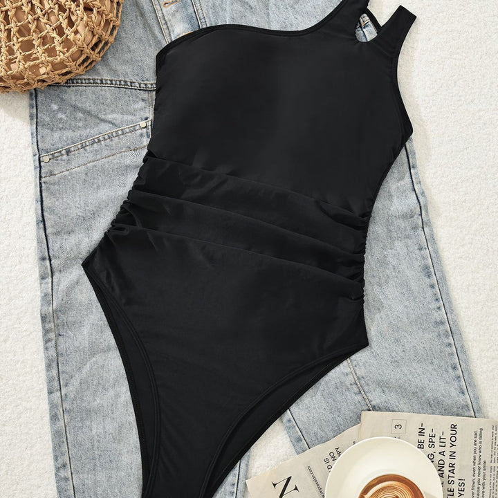 Damen Einseitiger Eleganter Badeanzug Echo Archiv