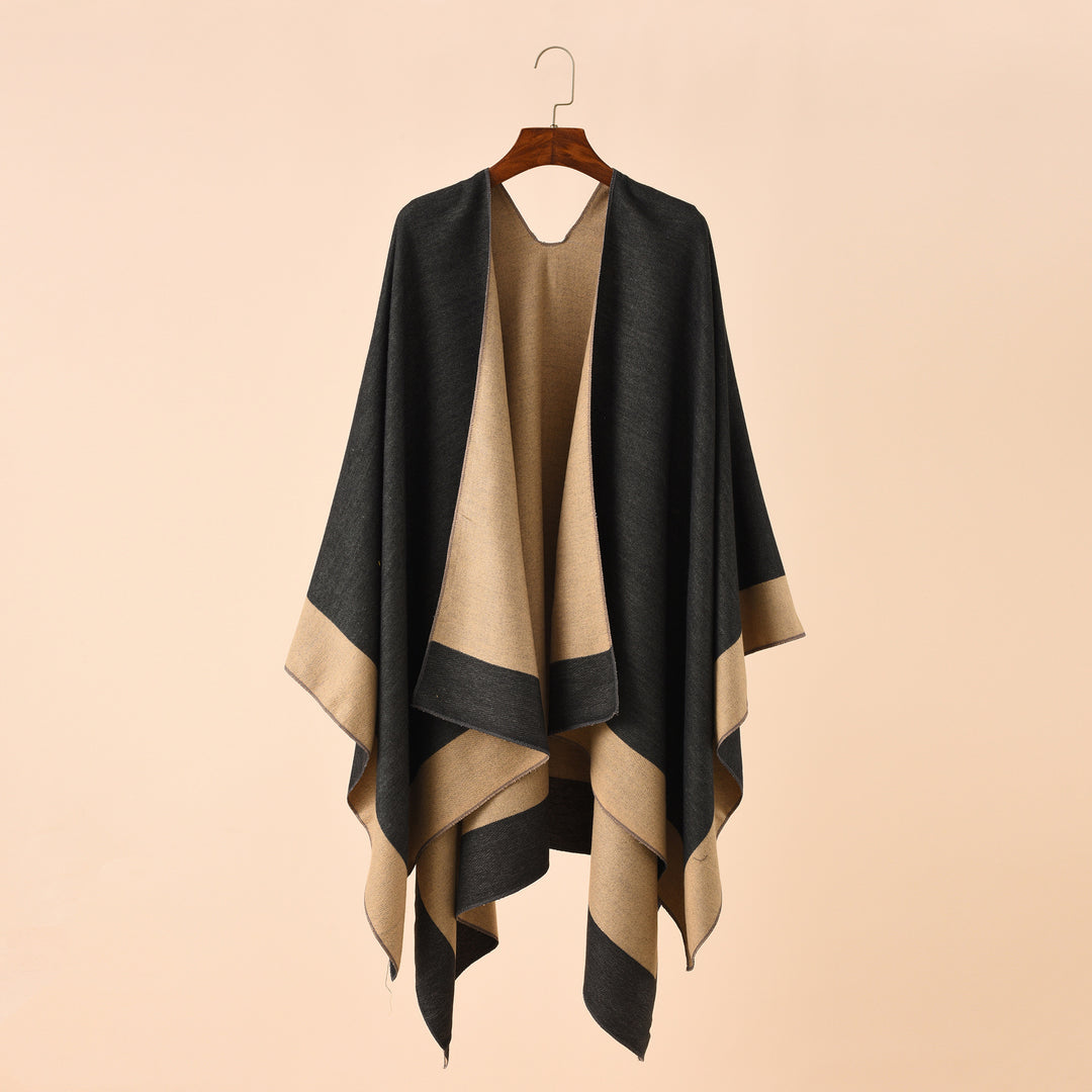 Damen Wendeponcho aus feiner Kaschmir-Mischung – Avérine