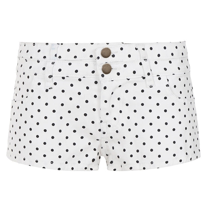 Damen Modische Shorts mit zeitgemäßem Punktedesign und hohem Bund Echo Archiv