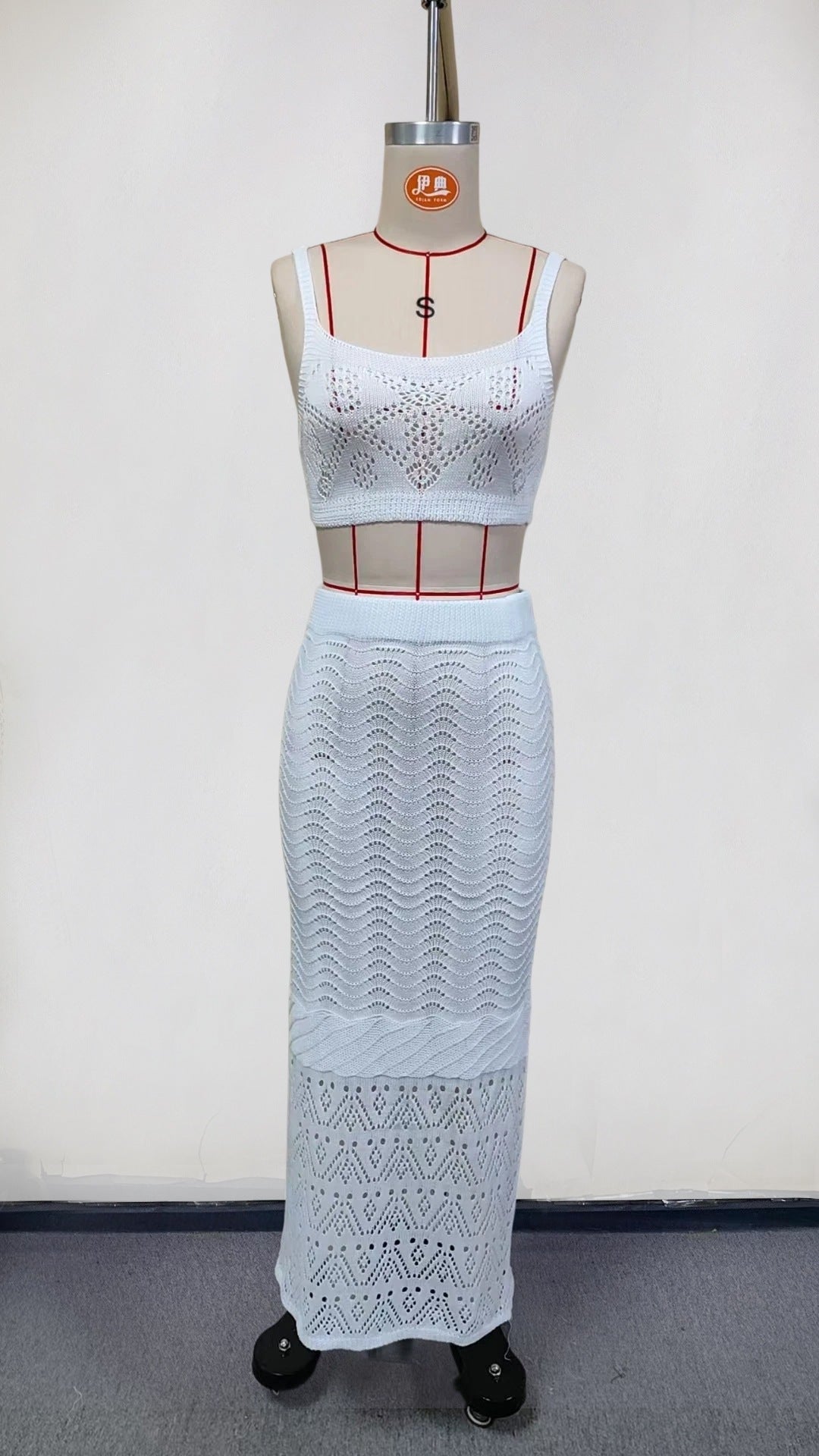 Damen Stricktop und Rock Set Echo Archiv