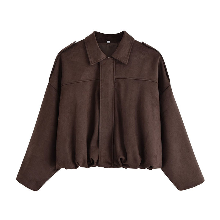 Damen Oversize Wildlederimitat-Kurzjacke Echo Archiv