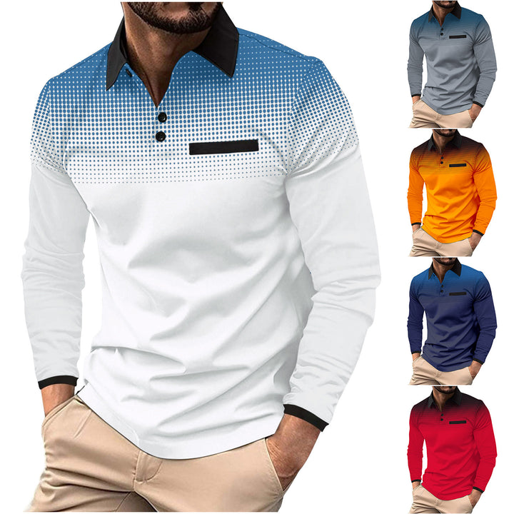 Herren Langarm Poloshirt mit modernen Designelementen Echoarchiv