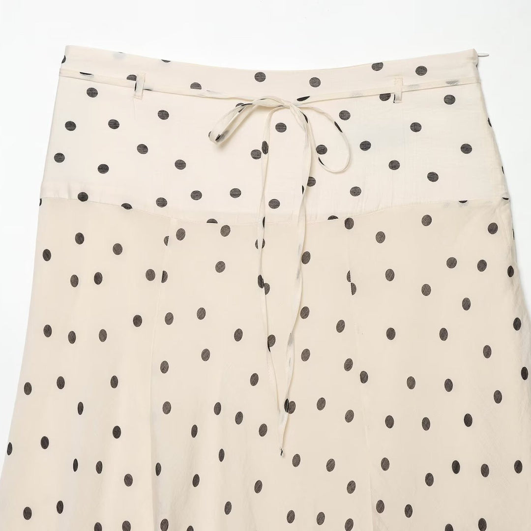Damen Leichter Midirock mit hoher Taille, A‑Linie und Bindegürtel Echo Archiv