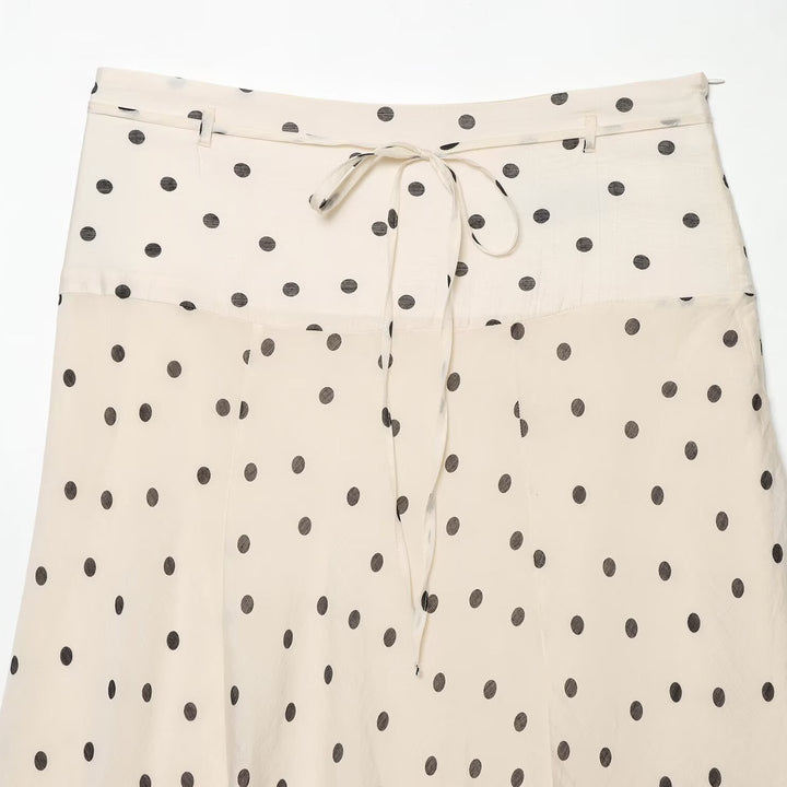 Damen Leichter Midirock mit hoher Taille, A‑Linie und Bindegürtel Echo Archiv