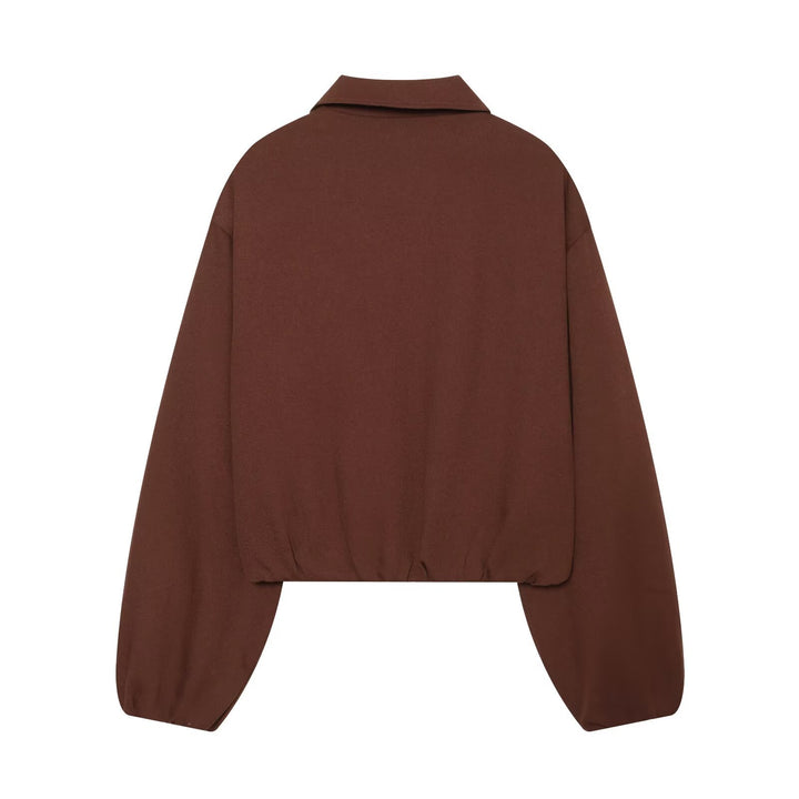 Damen Kurze Boxy-Blousonjacke aus Baumwollmix mit Front-Reißverschluss Echo Archiv