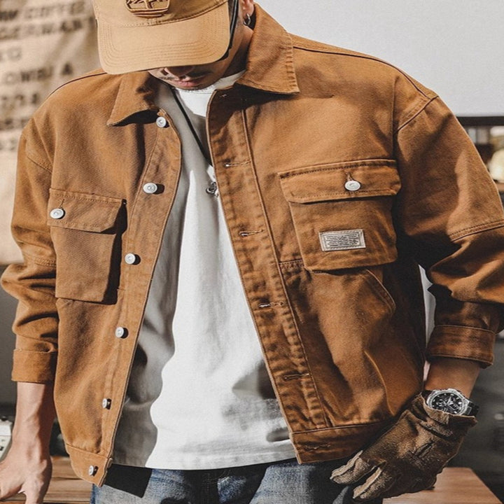 Herren Lässige Utility-Jacke mit praktischen Taschen Echoarchiv