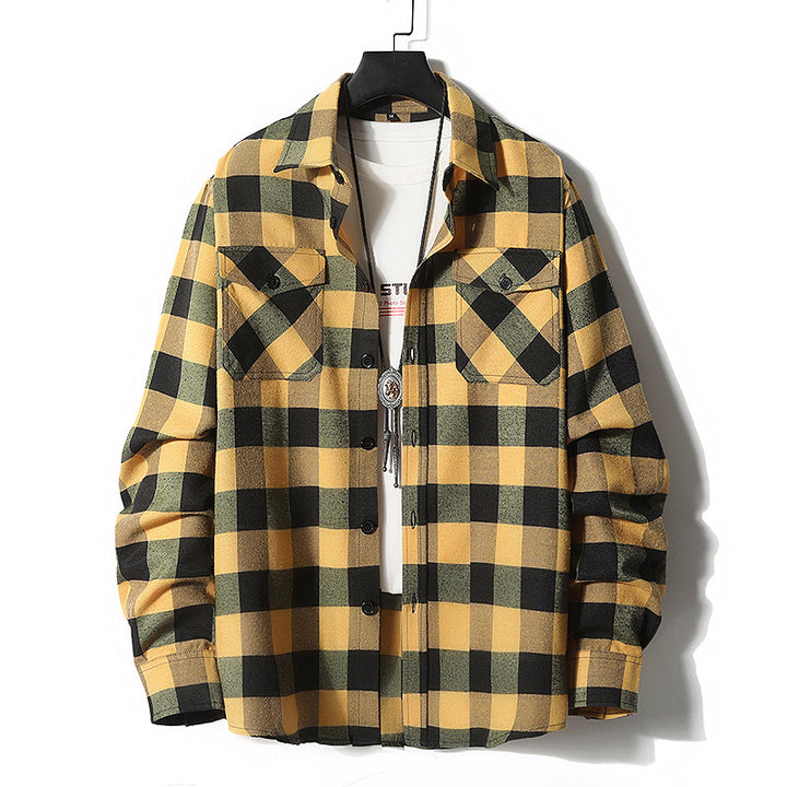 Herren Karo-Flanell-Hemdjacke mit Brusttaschen und relaxed Fit Echo Archiv