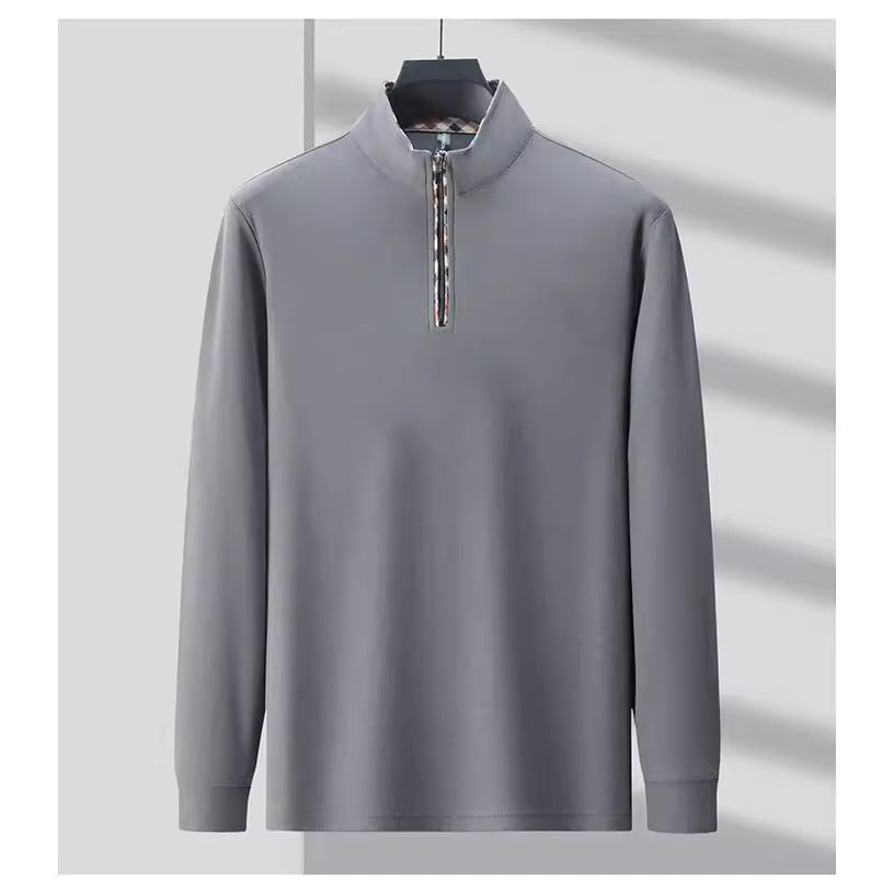 Herren Sportliches Langarmshirt mit Stehkragen und modischem Reißverschluss Echoarchiv
