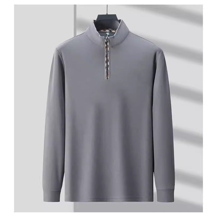Herren Sportliches Langarmshirt mit Stehkragen und modischem Reißverschluss Echoarchiv