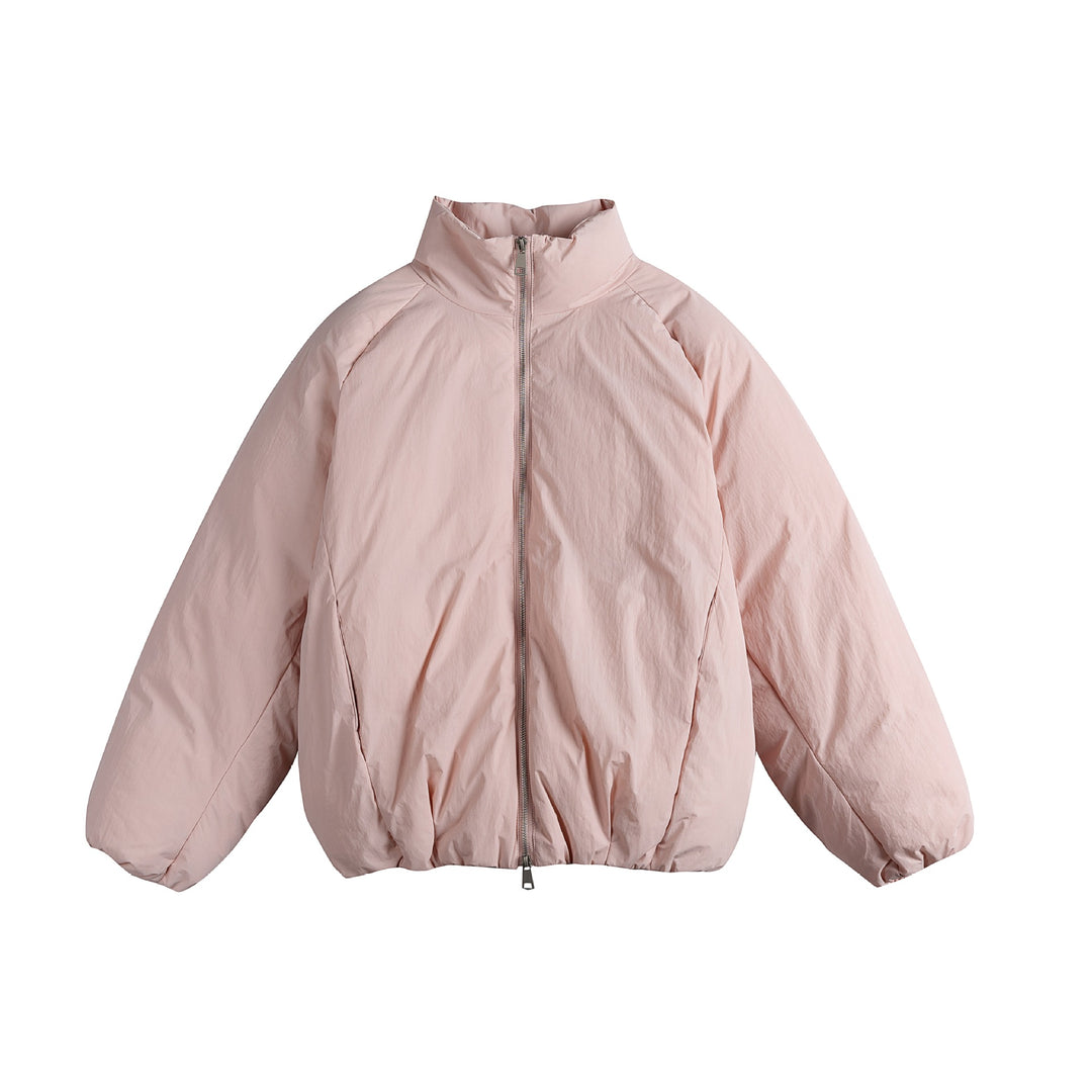 Unisex Oversize Steppjacke mit hohem Stehkragen und Zweiwege-Reißverschluss Echoarchiv