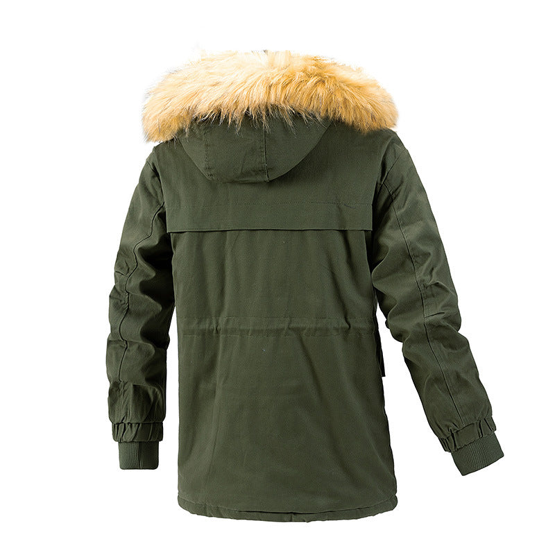 Herren Winterschutz-Parka mit wärmendem Teddyfutter abnehmbarer Kunstfellkapuze und verstärkten Utility-Taschen Echoarchiv
