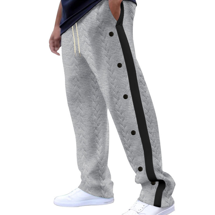 Herren Sportliche Freizeithose mit seitlichem Knopfverschluss und elastischem Bund Echoarchiv