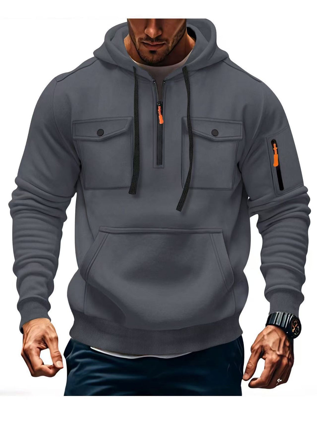 Herren Funktions Hoodie mit praktischen Taschen Echoarchiv