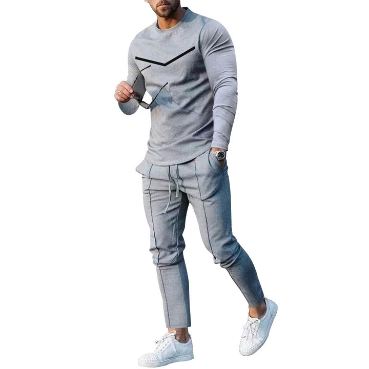 Herren Sportliches Freizeit-Set mit atmungsaktivem Langarmshirt und bequemen Jogginghosen Echoarchiv