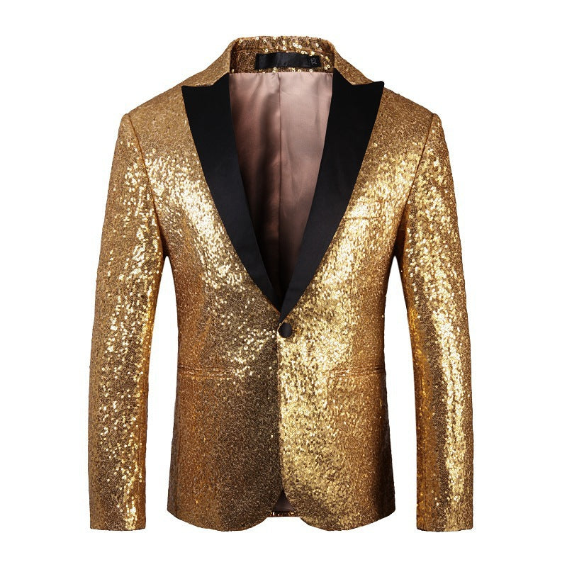 Herren Glänzender Pailletten Blazer Echoarchiv