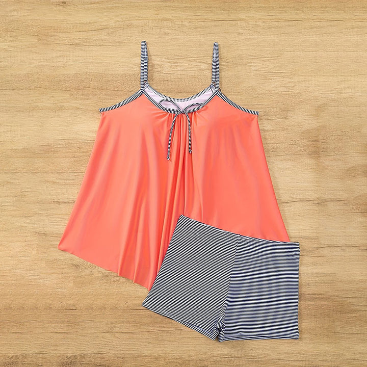 Damen Tankini-Set mit verstellbaren Trägern und maritimen Streifen Echo Archiv