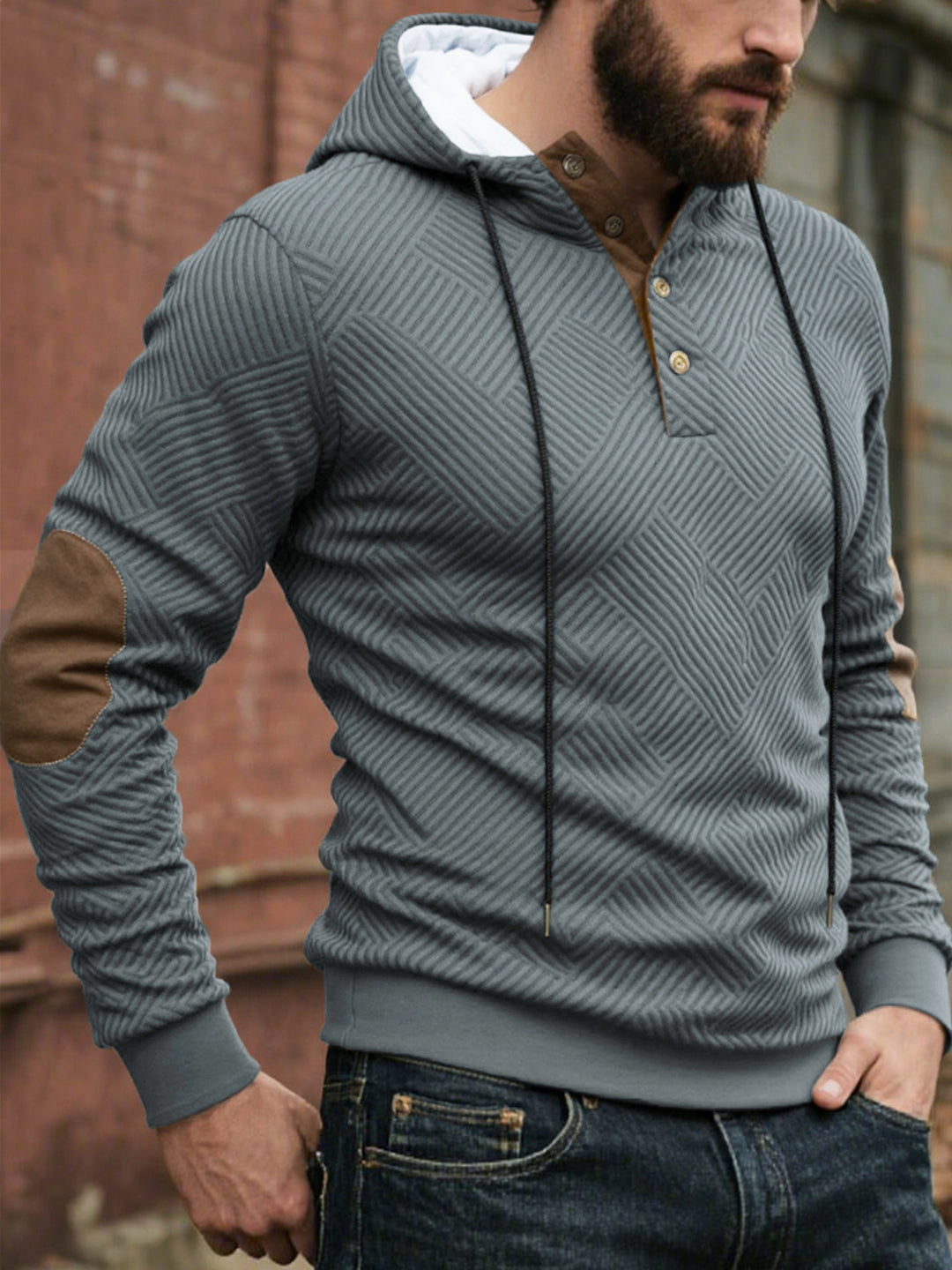 Herren Sportliches Hoodie mit strukturiertem Design Echoarchiv