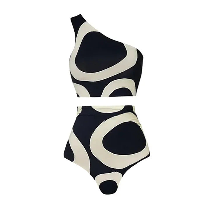 Damen Bikiniset mit asymmetrischem Oberteil und elegantem Wickelrock Echo Archiv