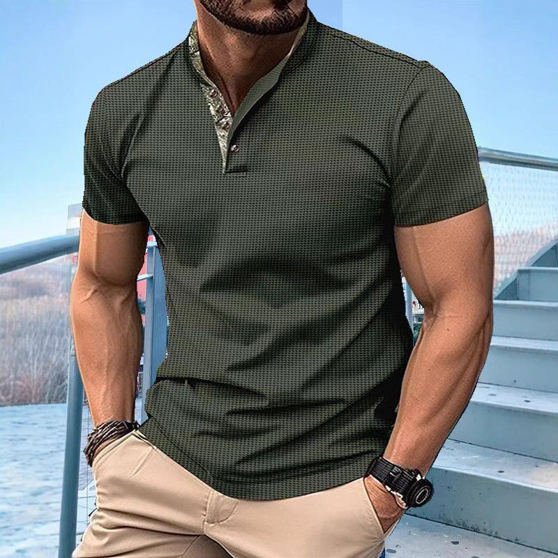 Herren Poloshirt mit modischem Kragen und strukturierter Oberfläche Echoarchiv