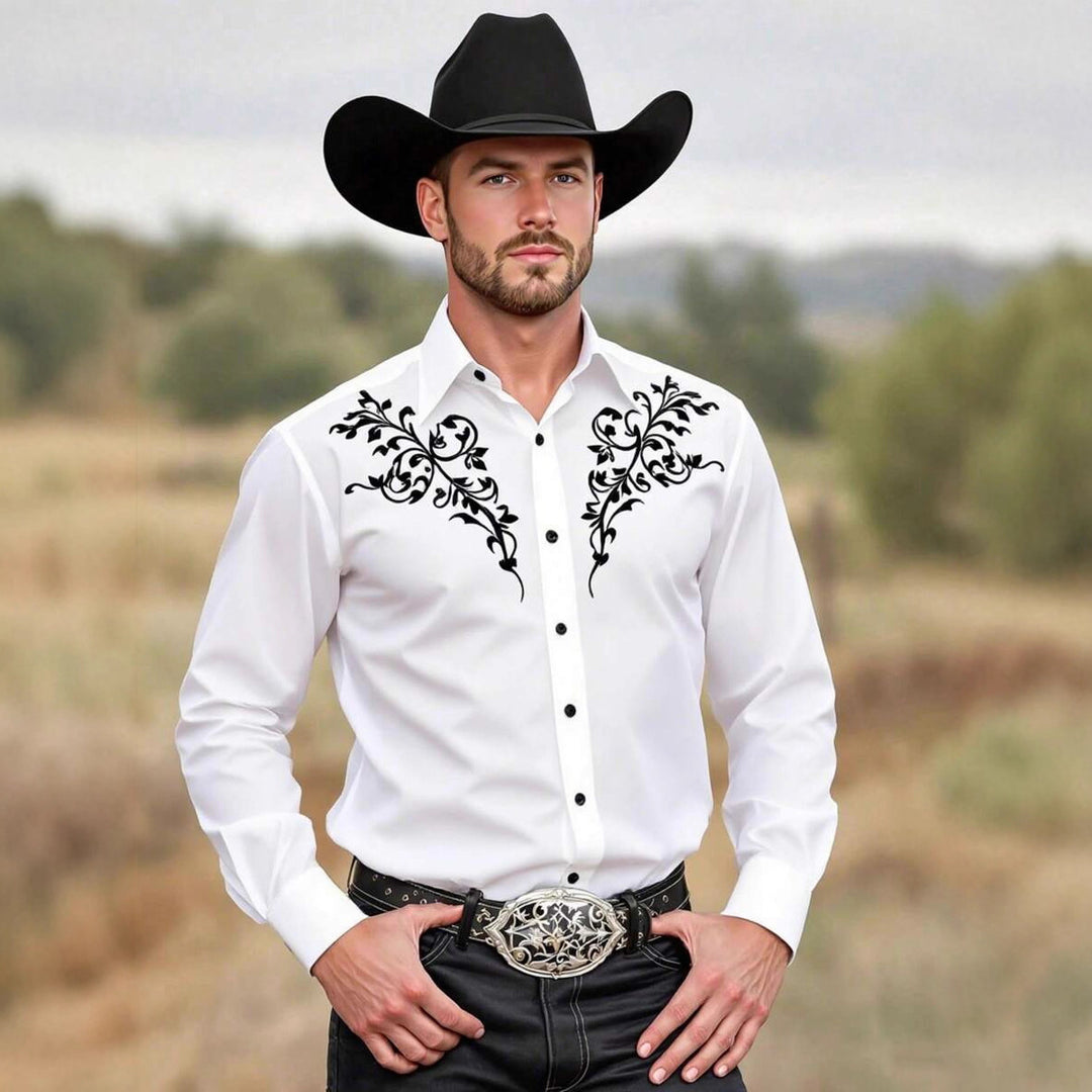Herren Westernhemd mit kunstvoller Stickerei Echoarchiv